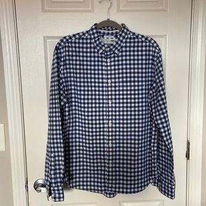 🟦  Old Navy Blue & White Checkered Button Down Shirt Size L